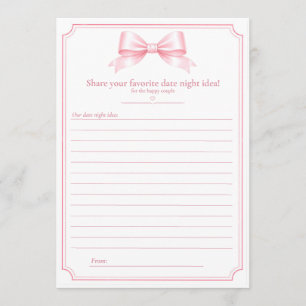 Editable Date Night Ideas Bridal Shower Game Cards