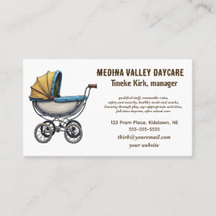 Editable Day Care Business Card