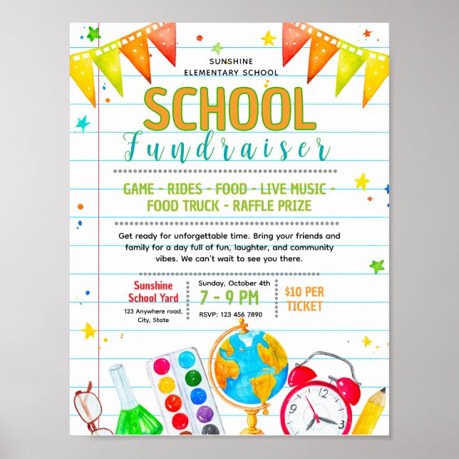 Editable daycare open house Fundraiser Flyer Poster (Front)