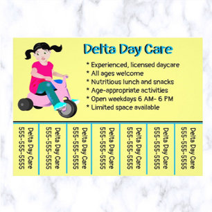 Editable Daycare Phone Number Flyer
