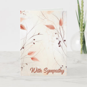 Editable Delicate Leaves Sympathy Card