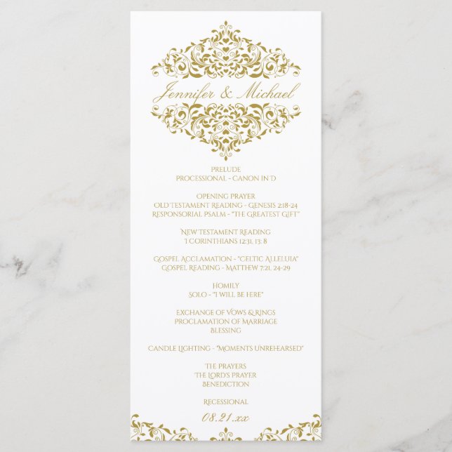 EDITABLE DESIGN COLOR Charlene Elegant Program Programme (Front)