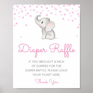 Editable Diaper Raffle Baby Shower Sign Printed
