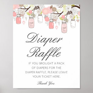 Editable Diaper Raffle Baby Shower Sign Printed