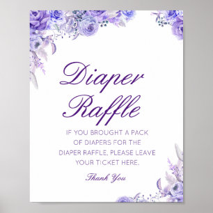 Editable Diaper Raffle Baby Shower Sign Printed