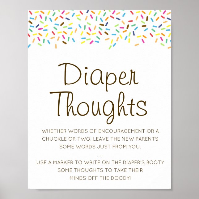 Editable Diaper Thoughts Sign, Late Night Diaper P Poster (Front)