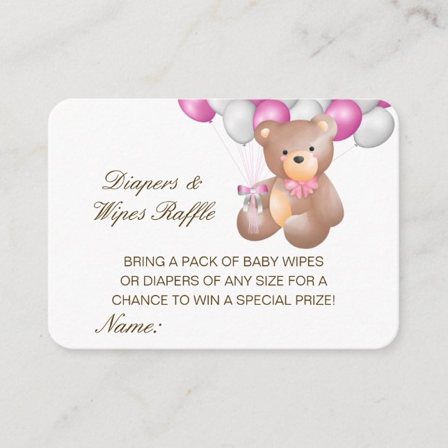 Editable Diapers Wipes Raffle Baby Shower Inserts (Front)