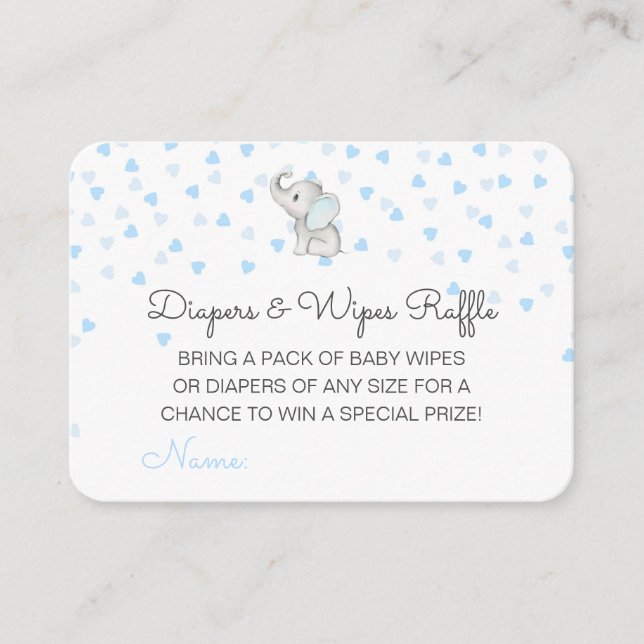 Editable Diapers Wipes Raffle Baby Shower Inserts (Front)