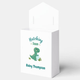 Editable Dinosaur Baby Boy Shower Hatching Soon Favour Box