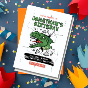 Editable Dinosaur Invitation, Kids Birthday party Invitation