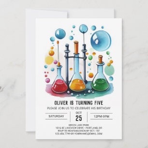 Editable Discovery Potion Scientist Birthday Invitation