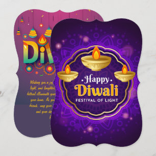 Editable Diwali card with message.