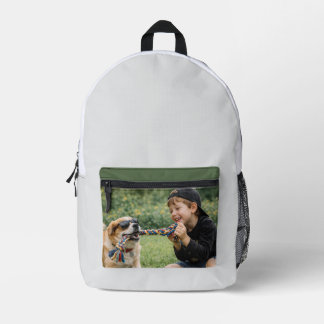 Editable Dog Photo Adventure Design Printed Backpack