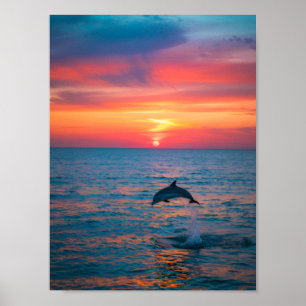 Editable Dolphin Dive Vertical Poster   Ocean Wall
