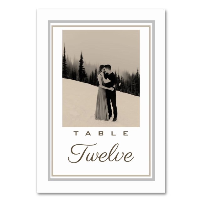 Editable Double Frame Photo Table Number Cards (Front)