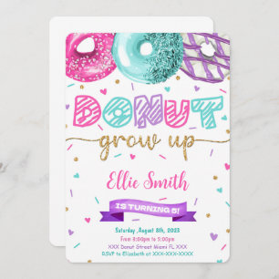 Editable Doughnut Birthday Invitation