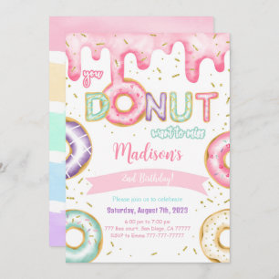 Editable Doughnut Birthday Party Invitation