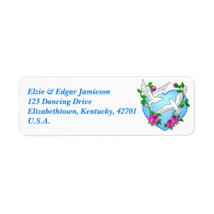 Editable Doves and Heart Return Address Labels