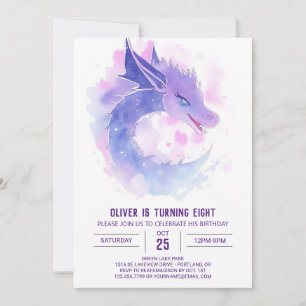 Editable Dragon Birthday Invitation