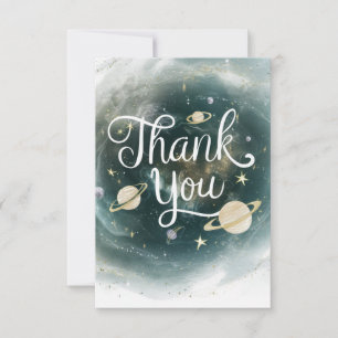Editable Dreamy Galaxy Celestial Thank You Card