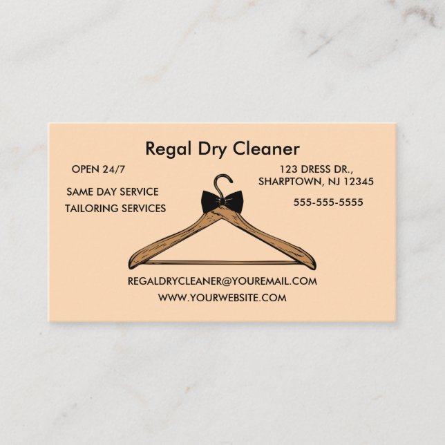 Editable Dry Cleaning Business Card (Front)