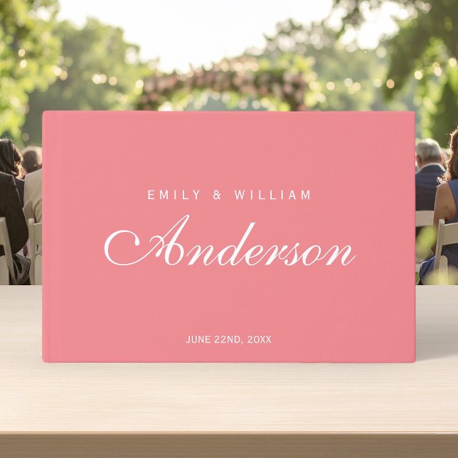Editable Dual Colour Elegant Wedding Script Guest Book (Creator Uploaded)