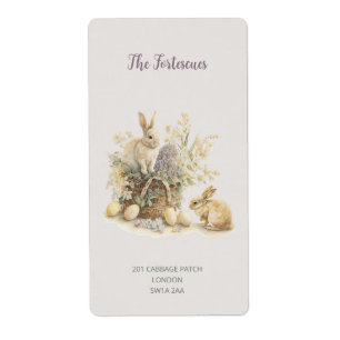 Editable Easter Bunny Label