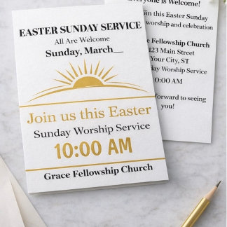 Editable Easter Church Invitation Sunday Service