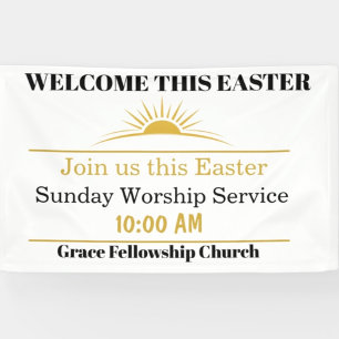Editable Easter Church Welcome Banner