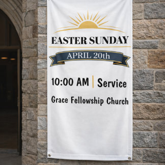 Editable Easter Sunday Church Banner
