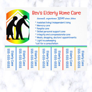 Editable Elderly Home Care Phone Number Flyer
