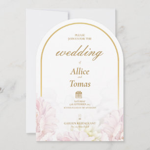 Editable Elegant Floral Arch Wedding Invitation