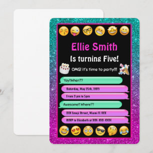 Editable Emoji Birthday Invitation