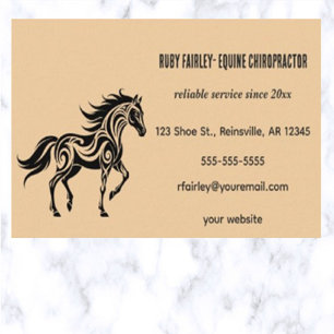 Editable Equine Chiropractor Business Card