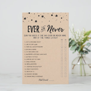Editable Ever or Never Bridal Shower game