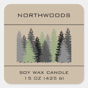 Editable Evergreen Trees Woods Square Sticker