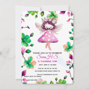Editable Fairy Birthday Invitation, Fairy Birthday Invitation