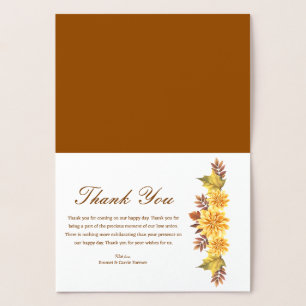 Editable Fall thank You card Template.