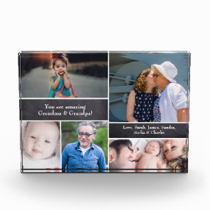 Editable Family Collage Chalkboard Grandparents Photo Block
