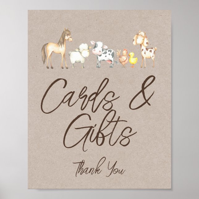 Editable Farm Cards and Gifts Sign Printed (Front)