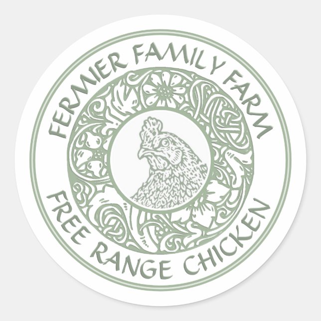 Editable Farm Label Vintage Chicken Poultry Parts  (Front)