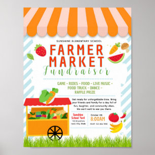Editable farmer market fundraiser flyer poster