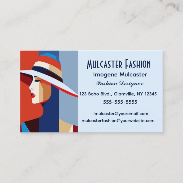 Editable Fashion Designer Business Card (Front)