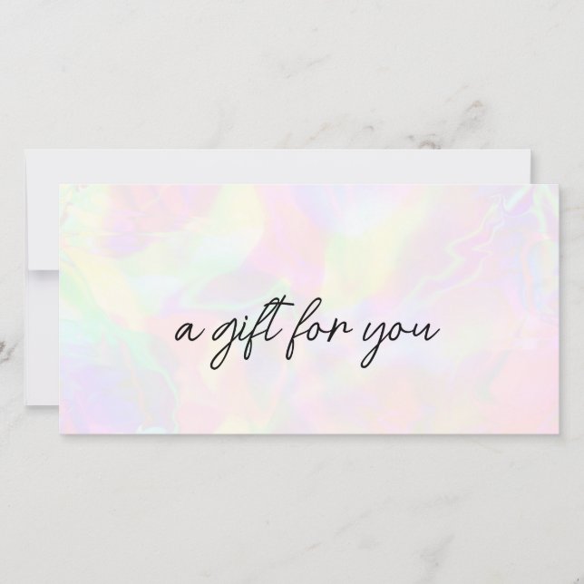 Editable Faux Holographic Elegant Gift Certificat (Front)