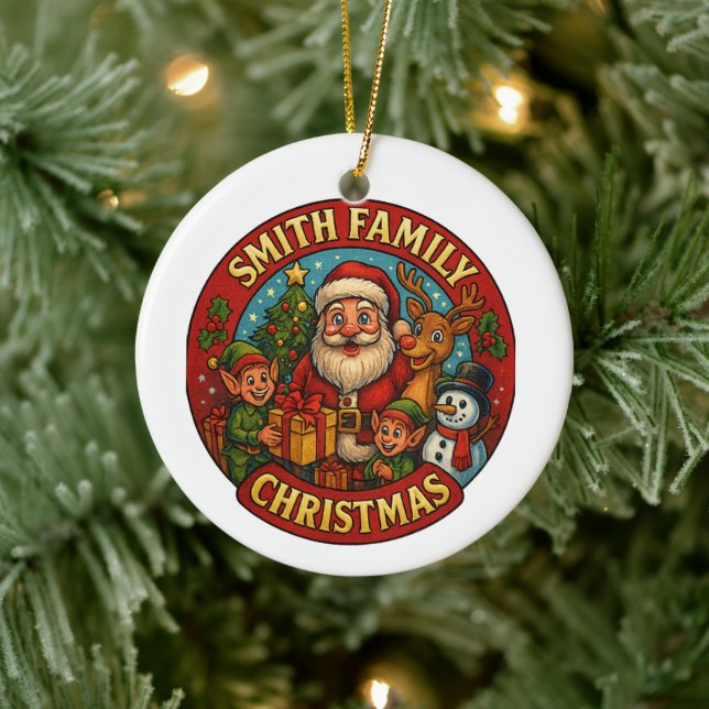 Editable Festive Family Christmas Ceramic Tree Decoration (Tree)