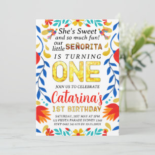 EDITABLE Fiesta 1st Birthday, Cinco de Mayo Party Invitation