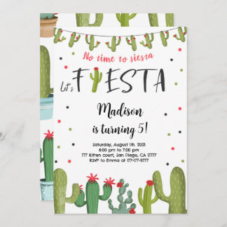 Editable Fiesta Birthday Invitation