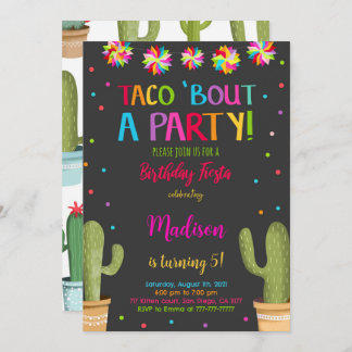 Editable Fiesta Birthday Party Invitation