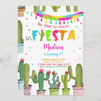 Editable Fiesta Birthday Party Invitation