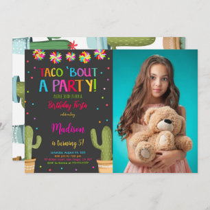 Editable Fiesta Birthday Party Photo Invitation